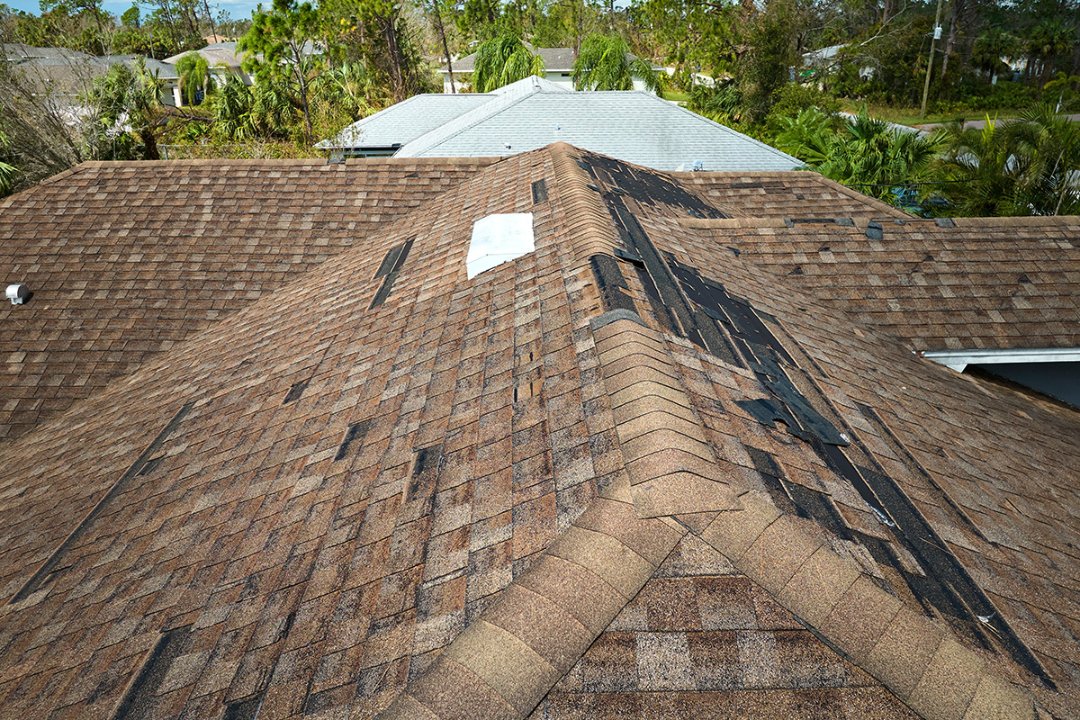 Water damage from roof leaks