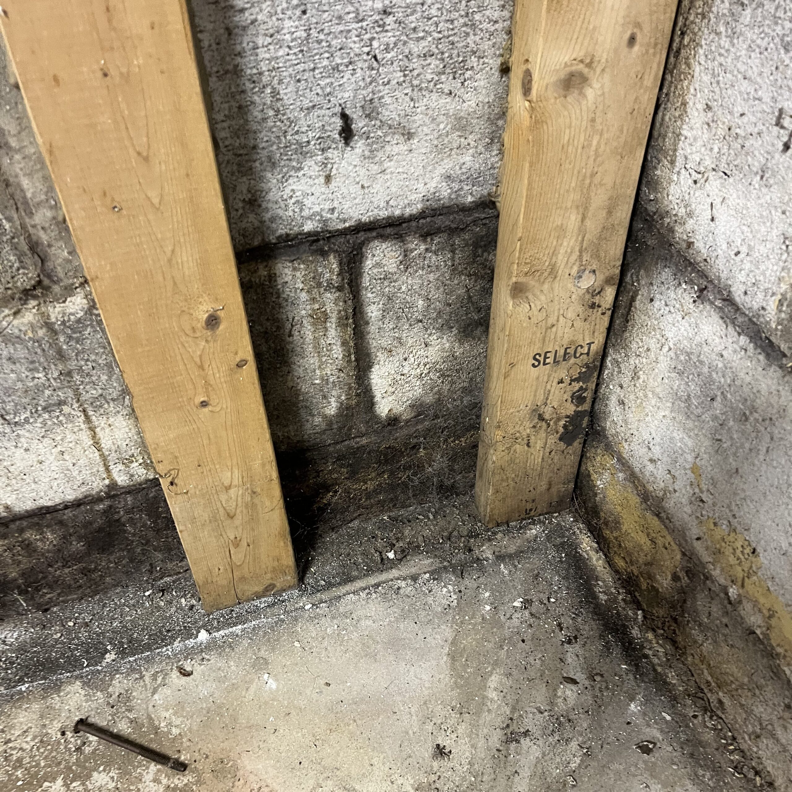 Hidden water damage and moisture behind wall after basement flooding in Northeast Ohio home